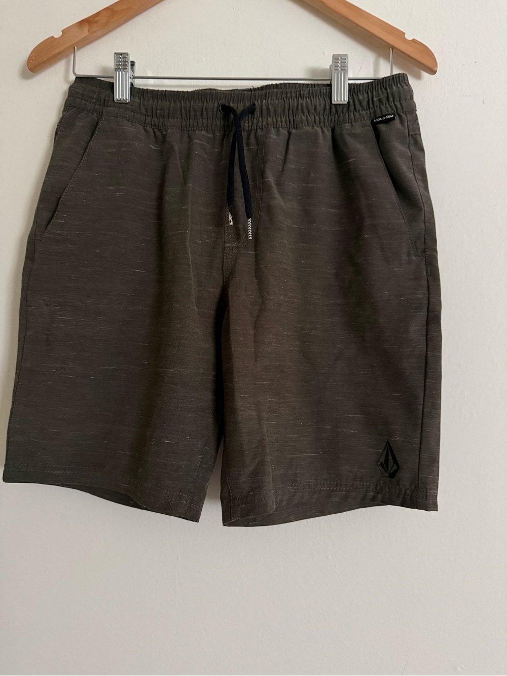 Volcom Olive Knit Drawstring Shorts